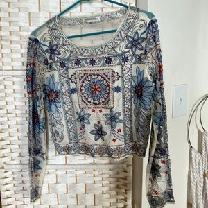 Beaded Zara sheer blouse